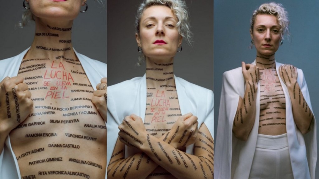 La lucha se lleva primero en la piel: la campaña de una artista plástica para el #Niunamenos